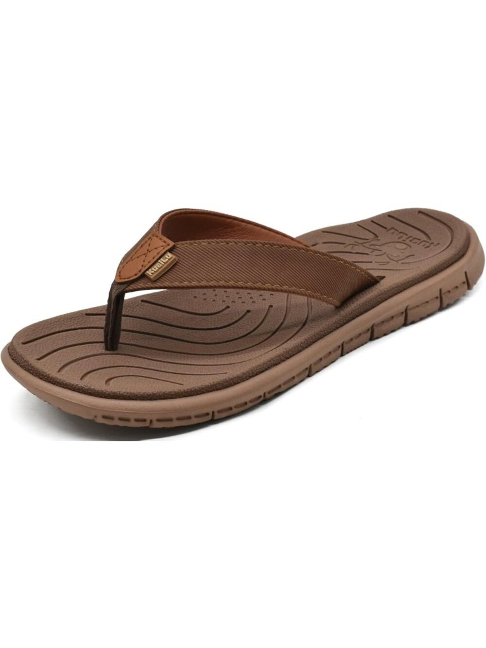 Women's Brown Flip Flops Lightweight Cushion Summer Beach Sandals Casual